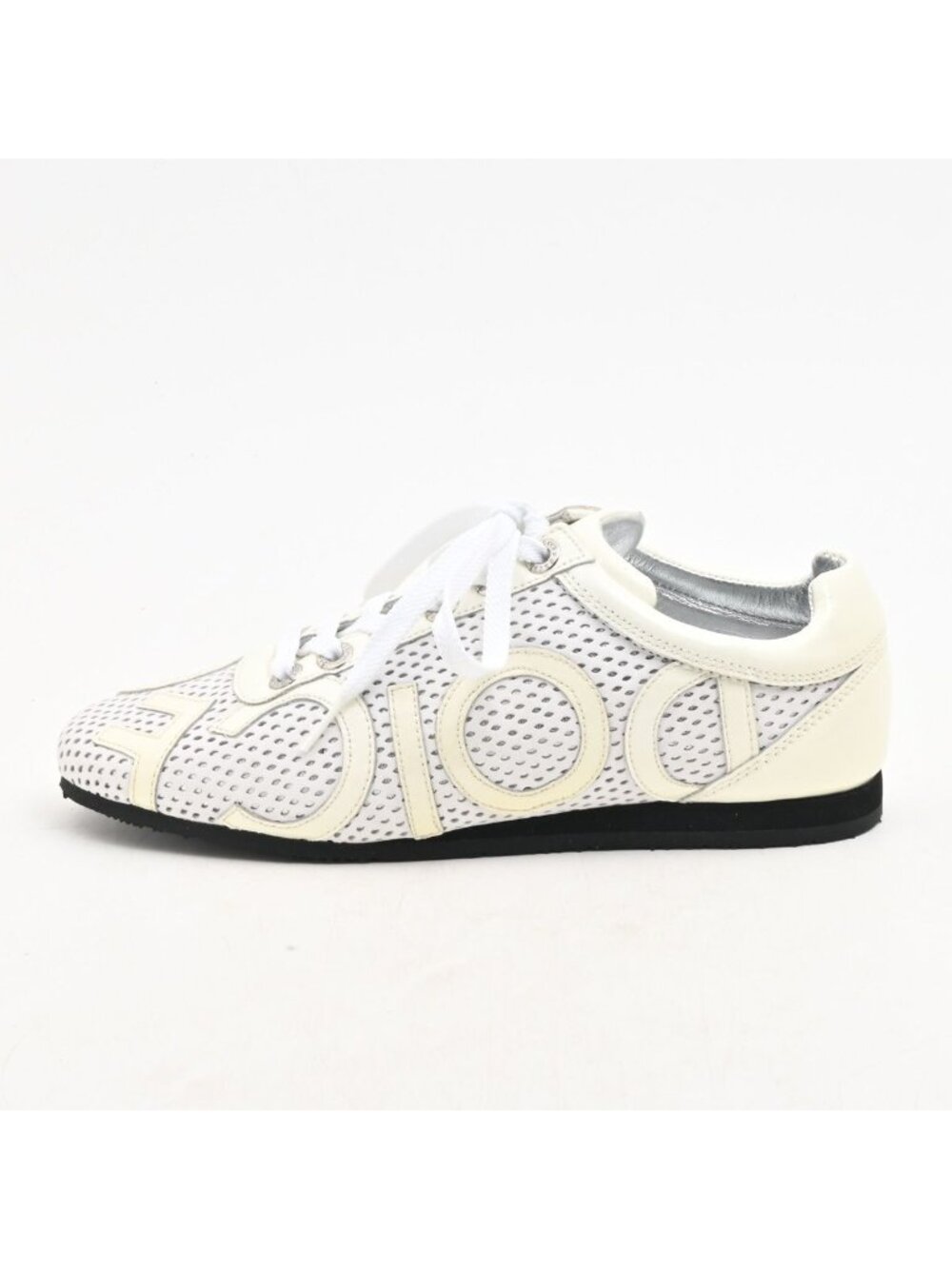 Dolce & Gabbana Shoes White Silver Logo Leather